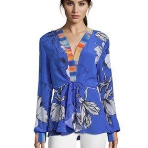 ROBERT Graham silk wrap top size M